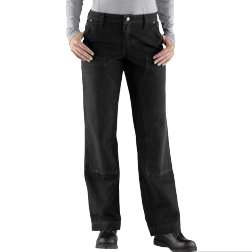 Carhartt Kane Dungaree Relaxed Fit Black Work Pants Women's Size 12 Short